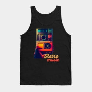 Rétro music vintage radio graphic design Tank Top